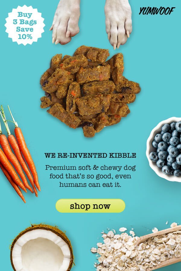 Two different dog bowls showing food portions tailored for a puppy and senior dog.