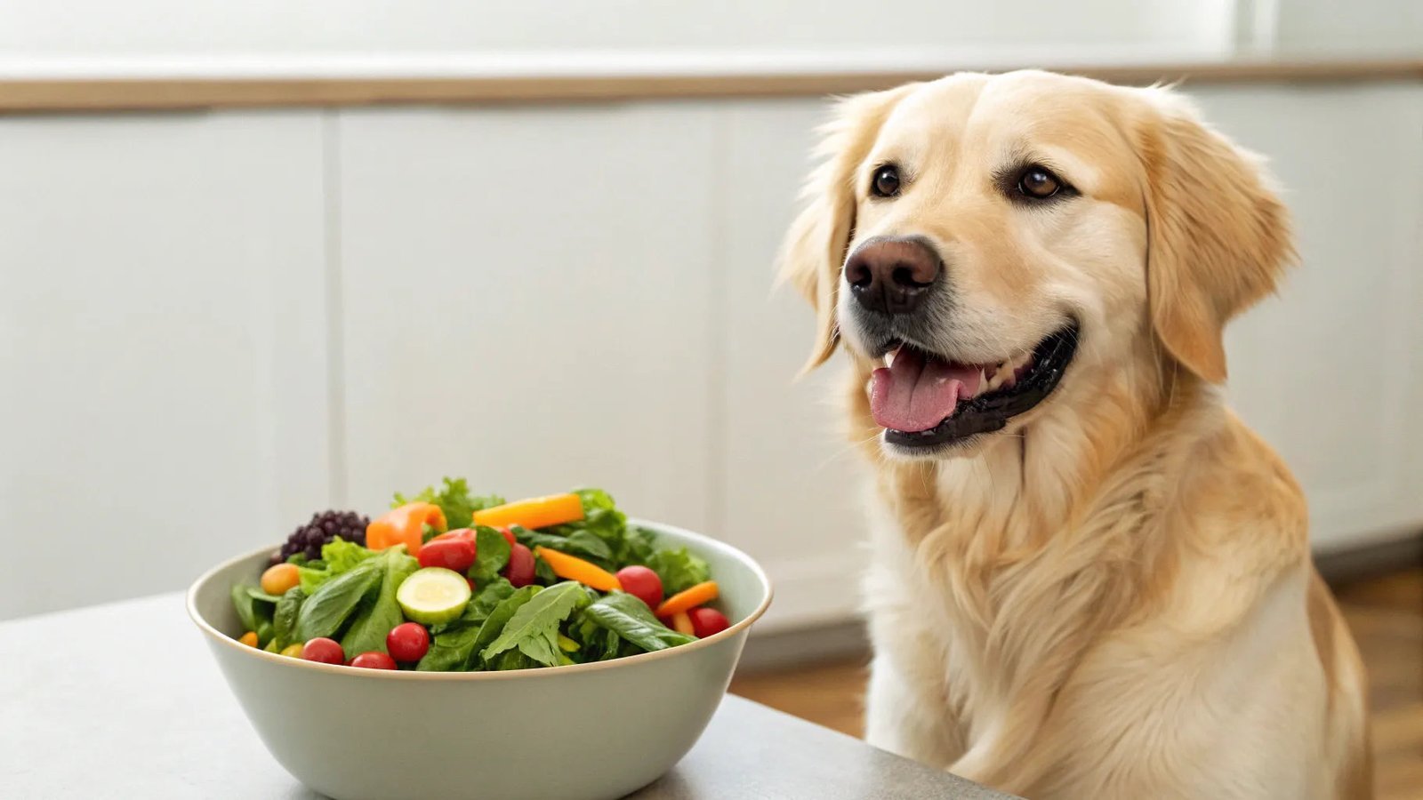 Checking the tenderness and safety of cooked fresh food for a dog.