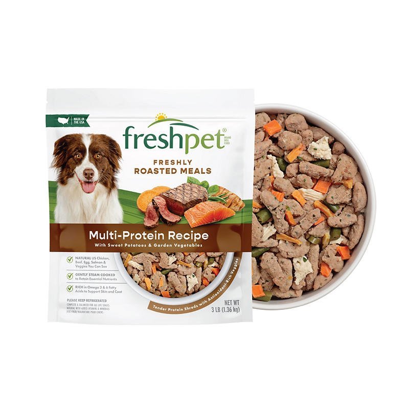 A veterinarian sitting at a desk with dog food nearby for consultation.