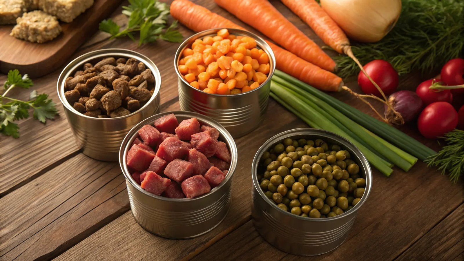 Two dog bowls showing different kibble sizes for puppy and senior life stages.